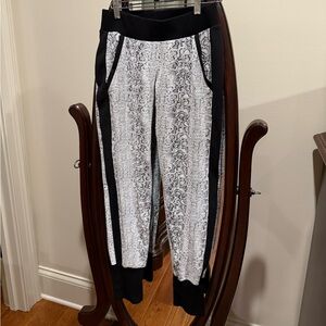 Michi Black and White Snake Print Athletic Joggers